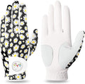 FINGER TEN Stylish Golf Gloves Women with Ball Marker 1 Pack for Left or Right Hand, Breathable Glove with Fashion Patterns for Ladies Right Left Handed Golfer