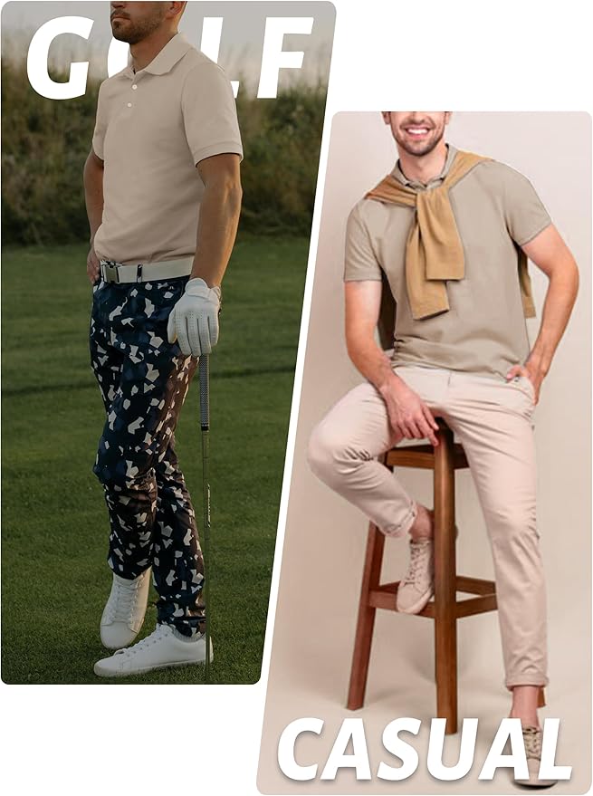 TACVASEN Mens Golf Shirt Dry Fit Mens Polo Shirts Short Sleeve Performance Golf Polos for Men with Collar Work Shirts