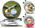 Personalized Golf Marker Hat Clip, Custom Magnetic Golf Hat Clip with Photo Name Text Logo, for Men, Women and Golfers