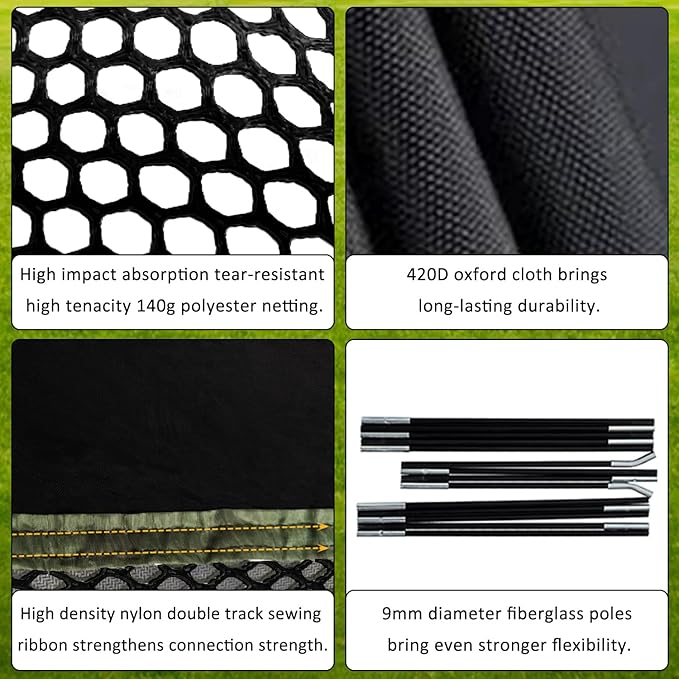 Gagalileo Golf Net: Backyard Practice Hitting Driving Training by Turf Mat Target Real Ball Indoor Outdoor Chipping Swing Gift for Golfers Dad Husband Men