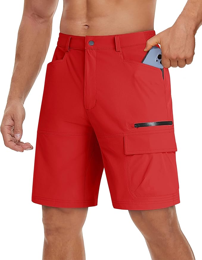 TACVASEN Men's Summer Outdoor Shorts Quick Dry Cargo Casual Work Hiking Shorts (NO Belt)