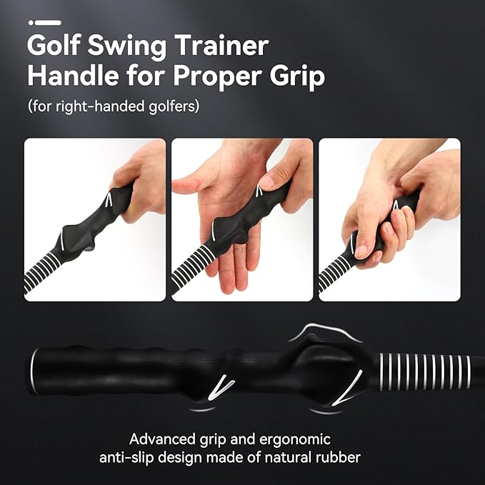 Golf Swing Trainer, Adjustable Rod Head Speed Click Stick Golf Trainer Speed & Tempo Stick for Grip & Warm-Up, Golf Swing Training Aid for Right-Handed with Arm Band