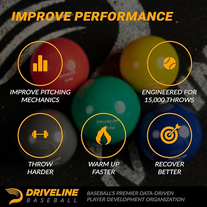 Driveline Baseball PlyoCare Balls - Weighted Pitching Training Balls + Free 16-Week Program
