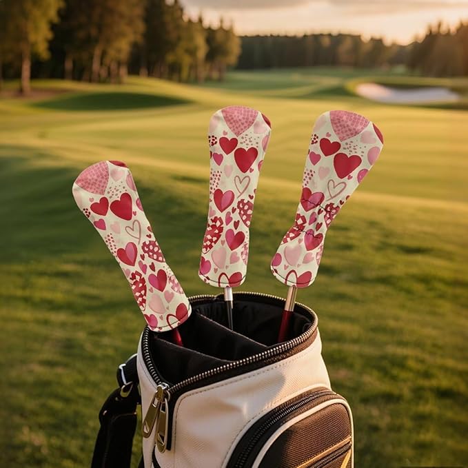 Golf Club Head Covers for Club Protective, Waterproof PU Leather Driver Fairway Wood Hybrid Head Cover