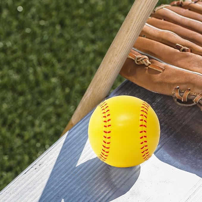 GKK 12Pack Training Ball 12 inch Foam softballs Yellow PU Foam 3.5 oz Lightweight Practice Ball Throwing Hitting for Games, Soft Toss, Batting, Fielding, Hitting, Pitching
