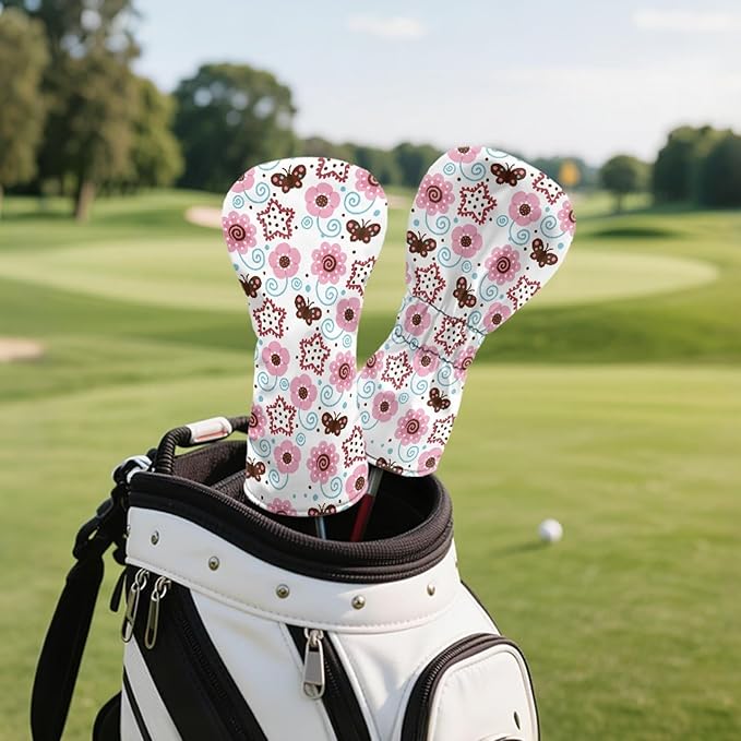 Golf Club Head Covers for Club Protective, Waterproof PU Leather Driver Fairway Wood Hybrid Head Cover