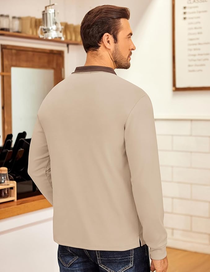 COOFANDY Men's Fleece Quarter Zip Pullover Long Sleeve Mock Neck Sweatshirt