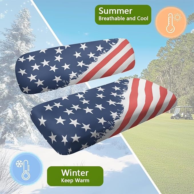 Golf Cart Seat Covers, Universal Fit & Nonskid Bottom Fits for Club Car 2 Person Seats Golf Carts