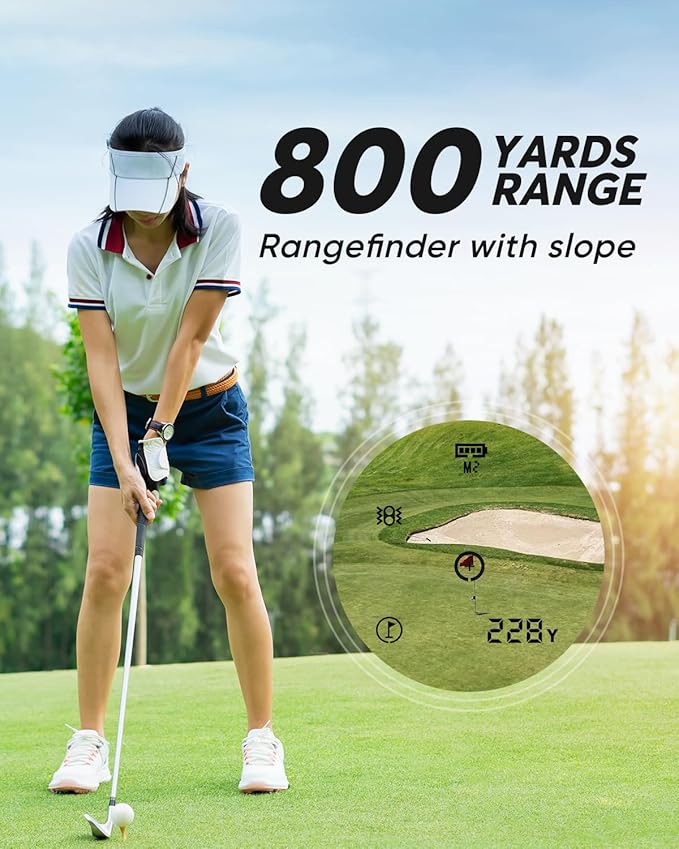 WOSPORTS Golf Rangefinder, 800/1200 Yards Laser Range Finder, High Precision Flag Lock with Pulse Vibration, Tournament Legal Rangefinder for Golfing and Hunting, Battery Included