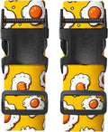 Nuxovilar Luggage Straps of 2 Set Fried Eggs Pattern, 1.96x90.5 inches - Luggage Straps for Suitcases, Perfect for Food Lovers, Short Trips, Daily Travel