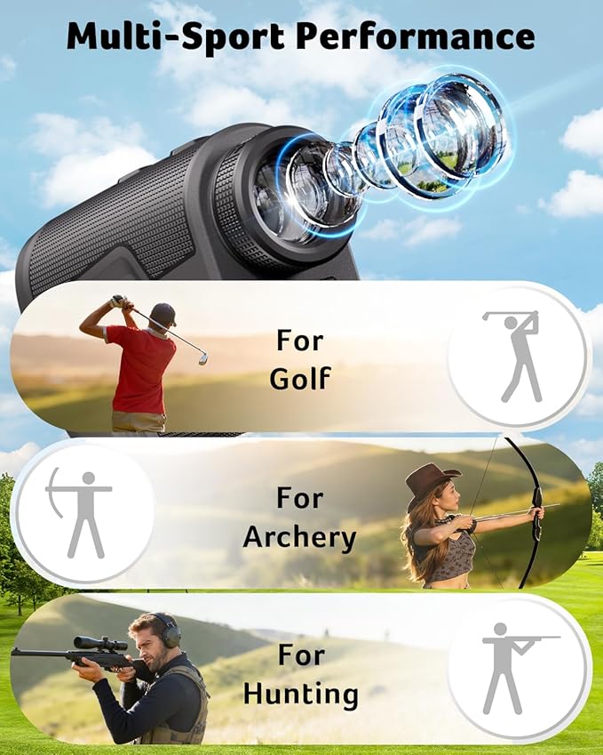 Acer Gadget Golf Rangefinder with Slope - 800/1200Yards Range Finder for Hunting, 6X Magnification with Flag Pole Locking Vibration, Rechargeable Battery with Magnet Stripe, Golf Accessories for Men