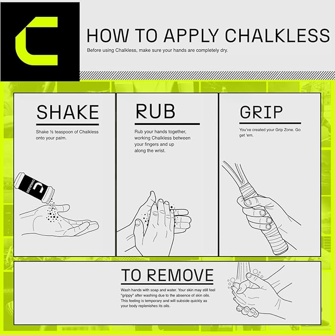 Chalkless Grip Enhancer, Less Mess Non Toxic Replacement for Liquid Chalk, Grip Solution for Weightlifting, Gaming, Tennis, Golf, Engineered to Improve Grip for Longer