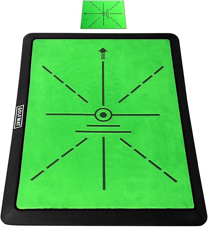 Golf Hitting Mat – Swing Path Feedback Trainer with Durable Rubber Base & Replaceable Turf for Indoor or Outdoor Practice