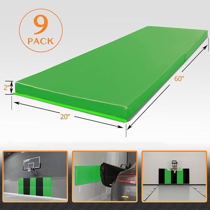 PROGOAL Gym Wall Paddings Basketball Court Wall Protection Pad - 2”Thick Foam Wall Mat Durable Protector for Wall-Mounted Basketball Hoops Garage Taekwondo（60" Lx20 W）