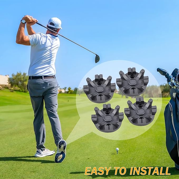 51 Pcs Golf Spikes Set – 50 Golf Shoe Cleats Replacements with 1 Spanner, 6mm Metal Thread Screw Compatible with Cricket Shoes & Footwear