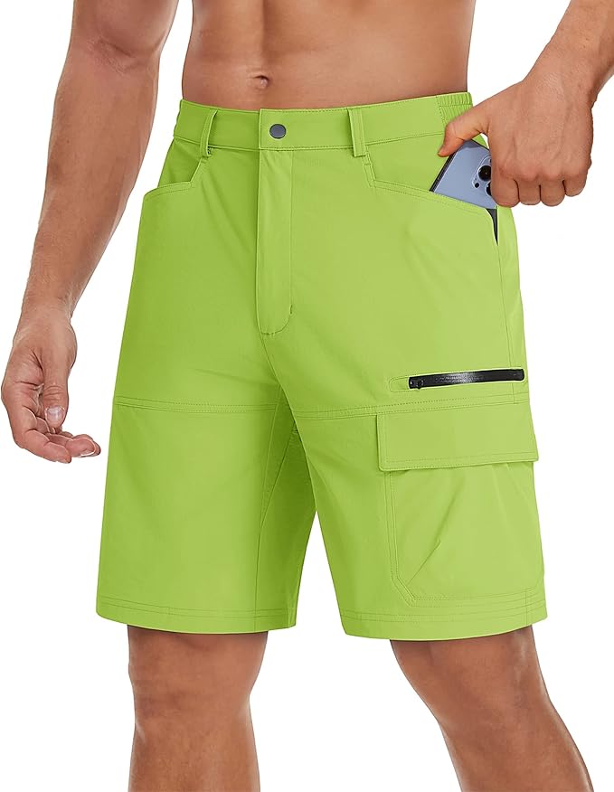 TACVASEN Men's Summer Outdoor Shorts Quick Dry Cargo Casual Work Hiking Shorts (NO Belt)