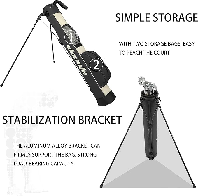 Golf Stand Bag,Lightweight Small Golf Bag,with Dual Strap Easy Carry 2 Way Dividers Multiple Pockets Golf Practice Bag