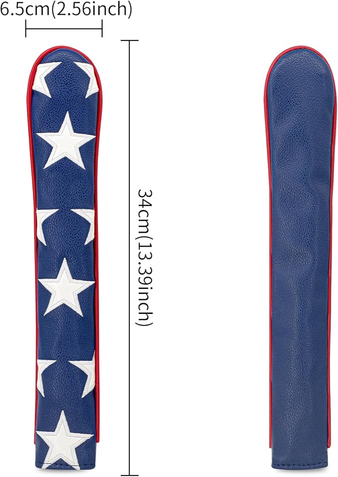 Golf Alignment Stick Cover Premium Leather Perfect Cover for Alignment Sticks Classic USA Design Alignment Sticks Holder Golf Club Protector Holds 2 Sticks.