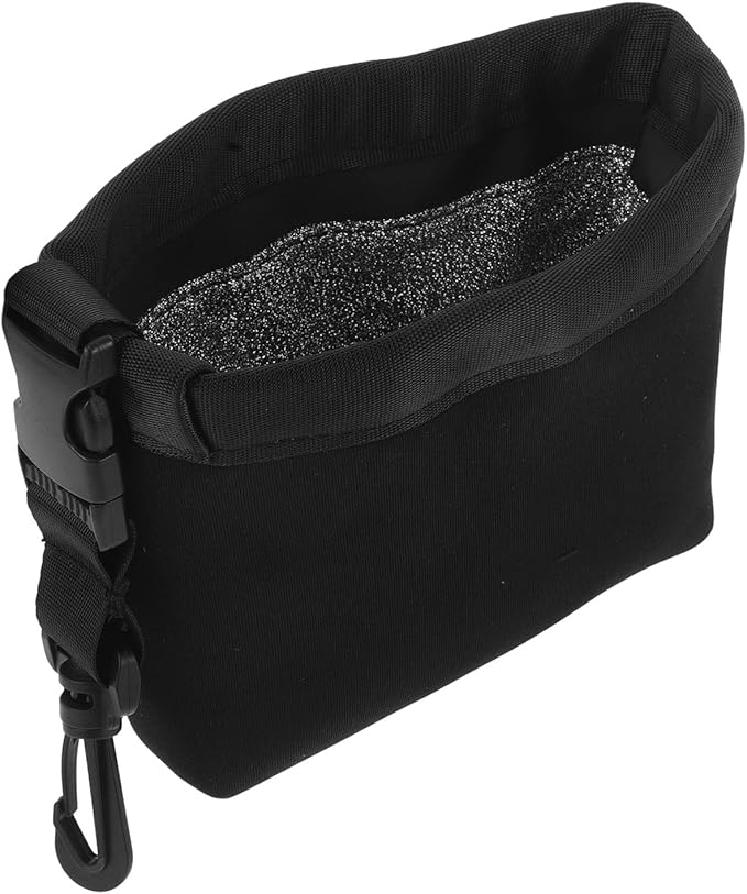 Mikinona Portable Golf Club Cleaning Pouch with Detachable Clip Fabric Liner Golf Ball Bag for Club Face Maintenance and Outdoor Use