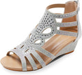 WOJWSKI Women's Slide Wedge Sandal Open Toe High Heel Zipper Back Platform