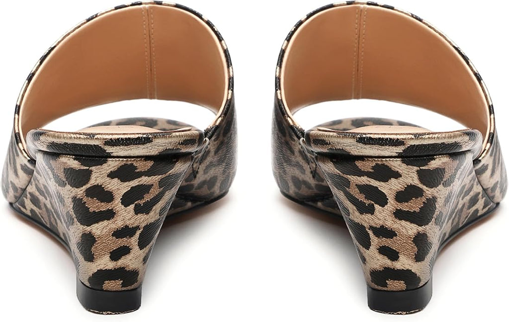 Wedge Sandals for Women Open Toe Wedge Heels Womens Matte High Heel Sandal Round Toe Heeled Wedge Sandals Slip on Casual shoes 2 inch