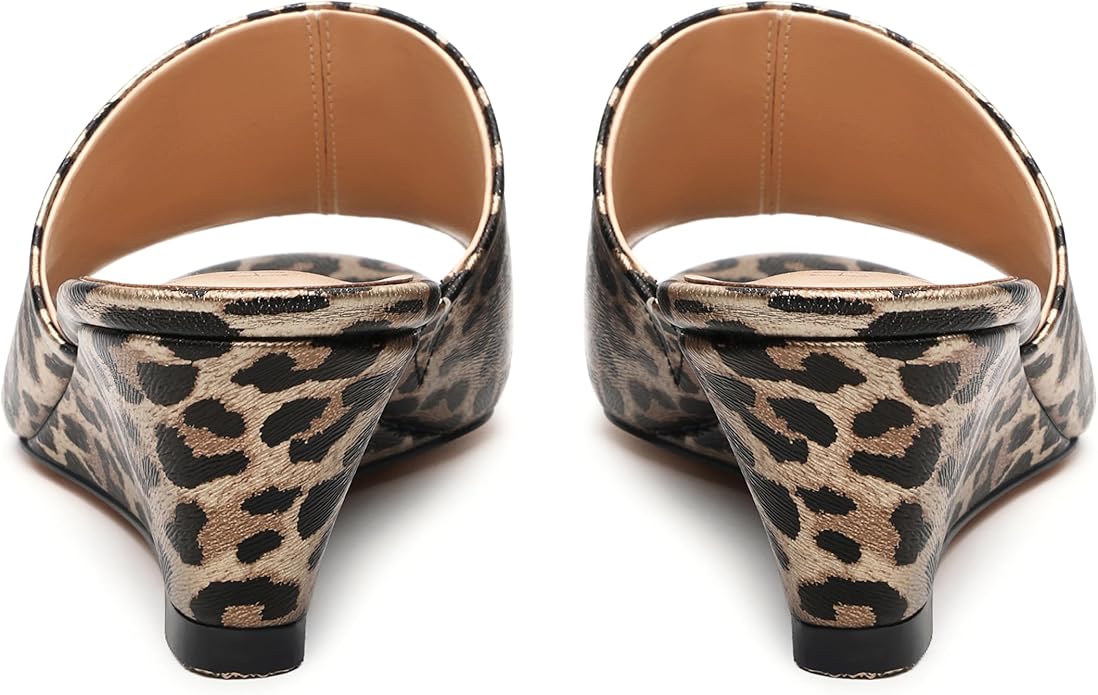 Wedge Sandals for Women Open Toe Wedge Heels Womens Matte High Heel Sandal Round Toe Heeled Wedge Sandals Slip on Casual shoes 2 inch