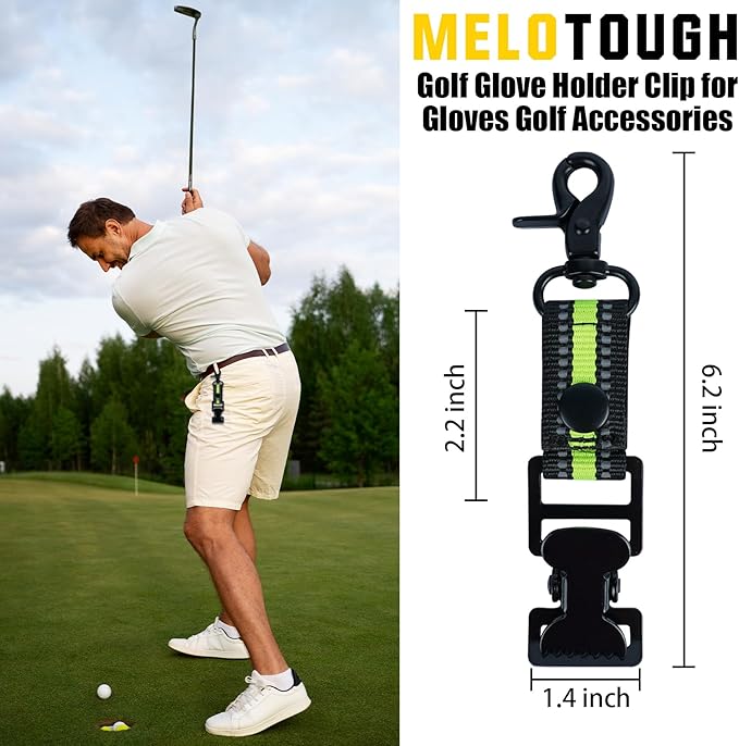 MELOTOUGH Golf Glove Clip Work Gloves Belt Clips with Alligator Clips for Work Glove Holder Construction Gloves Golf Accessories