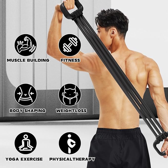 Resistance Bands with Handles, Single Resistance Bands, Exercise Bands with Comfortable Handles, Resistance Training, Physical Therapy, Home Workouts, Fitness, Pilates