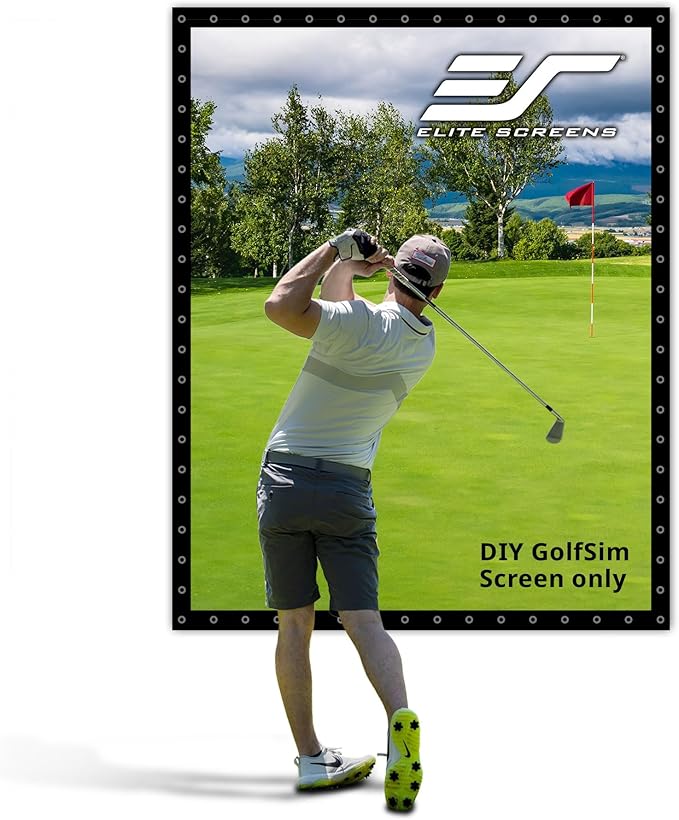 Elite Screens 9.8ft x 8ft Golf Impact Screen with Grommets, DIY Multi-Sport Projection Screen for Home Golf Simulators, DIY9.8X8-IPW360-F