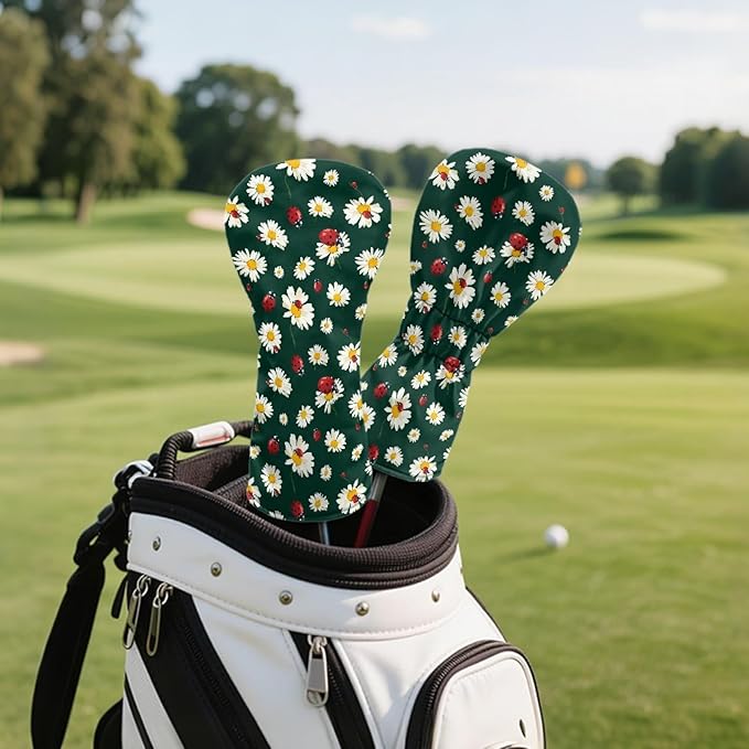 Golf Club Head Covers for Club Protective, Waterproof PU Leather Driver Fairway Wood Hybrid Head Cover