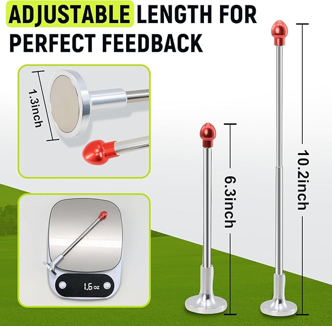 THE GOLFER STORE Golf Alignment Rods, Golf Club Alignment Stick Corrector Magnetic Golf Swing Trainer Aid Help Visualize and Align Your Golf Shot Length Adjustments