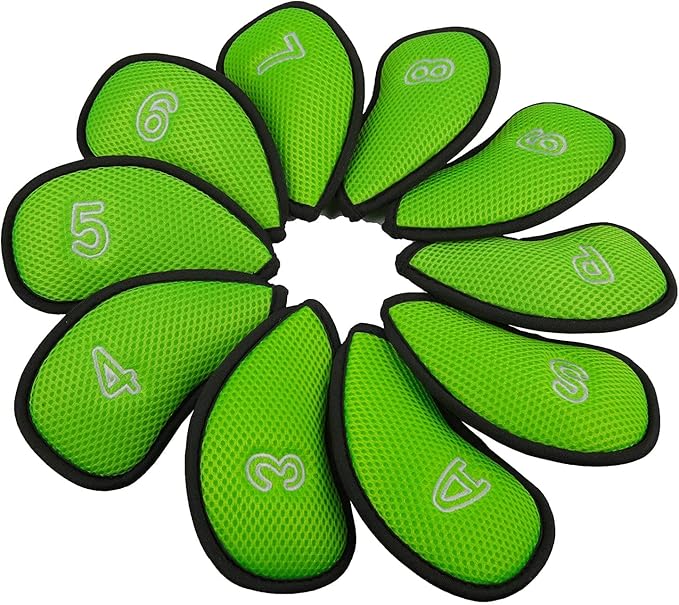 10Pcs/Pack New Meshy Golf Iron Covers Set Golf Club Head Cover Fit Most Irons
