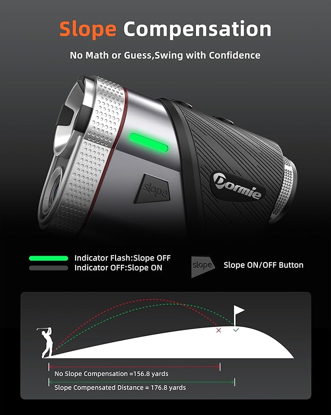 Dormie Golf Rangefinder with Slope,800 Yards Laser Range Finder Golfing,Aluminum Alloy Body,Flag Pole Locking Vibration,Slope Compensation,6X Magnification Rangefinder with Magnet