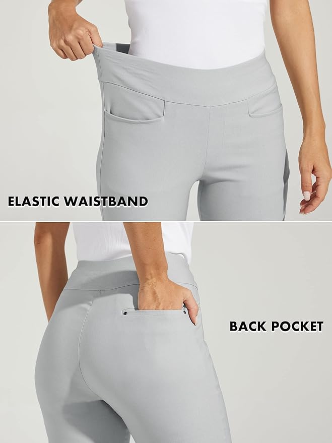 WILLIT Women's Golf Pants 3 Pockets Stretch Casual Pull on Pants Quick Dry Hiking Travel Pants