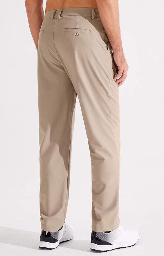 Libin Men's Golf Pants Classic Fit Flat Front Work Dress Pants 29" 31" 33" Stretch Casual Pants Lightweight with Pockets