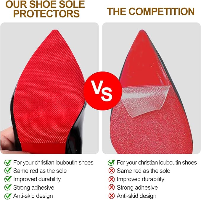 Red Bottoms Sole Protector,Shoe Sole Protector for Christian Louboutin High Heels, Anti Slip Shoe Grips Pads Compatible with Louboutin Shoes