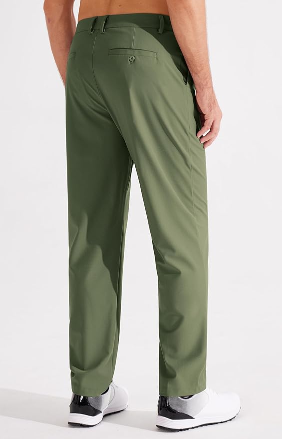 Libin Men's Golf Pants Classic Fit Flat Front Work Dress Pants 29" 31" 33" Stretch Casual Pants Lightweight with Pockets