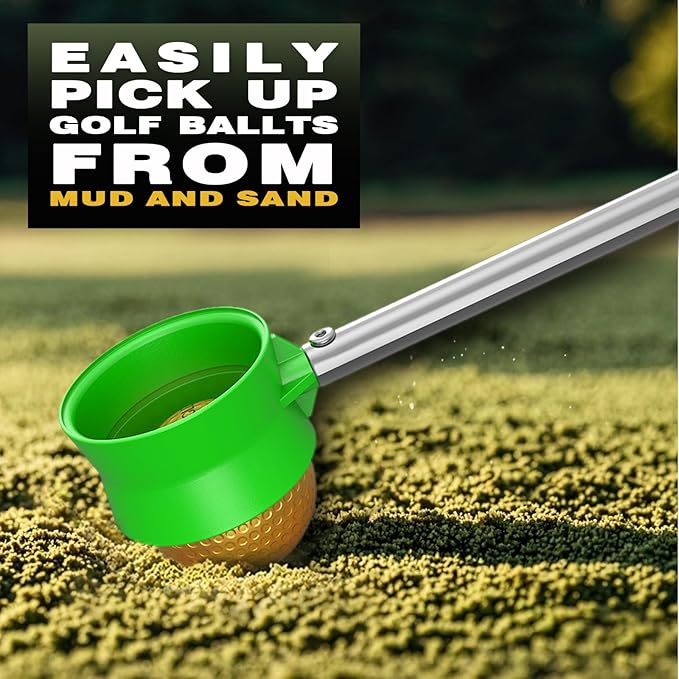 Golf Ball Retriever Telescopic for Water, 12Ft/9Ft Two-Sided Golf Ball Grabber Stainless Steel Ball Retriever Tool Golf Ball Picker Golf Accessories