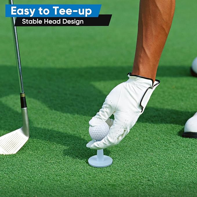 Adjustable Golf Tees - Unbreakable Rubber Golf Tees for Driving Range & Simulator - Essential Golf Accessories for Men Indoor & Outdoor Practice, Durability and Stability Golf Tees