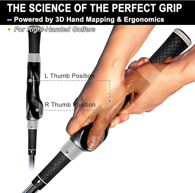 Golf Grip Trainer, Grip Trainer for Golf Clubs - Right Hand Golf Training Aid with Ergonomic Design, Corrects Golf Grip Posture and Improves Swing Accuracy