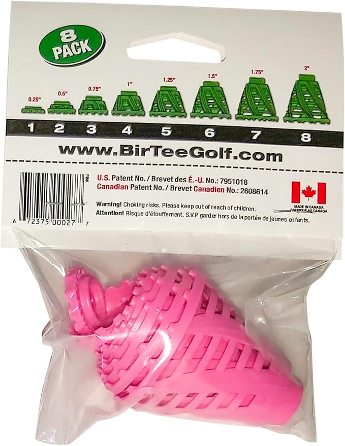 BirTee Golf Tees - PRO Speed Version with Enhanced Durability - 8 Pack. Indoor Golf Tees/Golf Simulator Tees/Winter Plastic Golf Tees