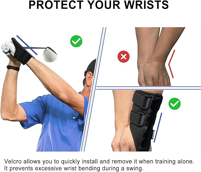 Golf Training Kit with Arm Band & Wrist Strap, Golf Swing Training Aid to Correct Wrist Angle and Develop Muscle Memory for Beginner Golfers
