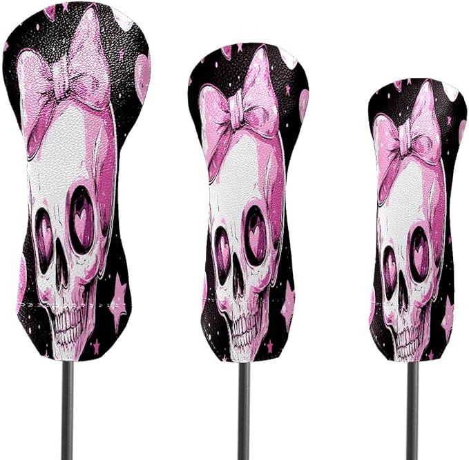Funny Butterfly Colorful Golf Head Covers for Driver, Fairway, Hybrid & 3 Wood Premium PU Leather with Soft Velvet Lining Waterproof & Scratch-Resistant Unique Golf Gift for Men & Women