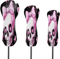 Funny Butterfly Colorful Golf Head Covers for Driver, Fairway, Hybrid & 3 Wood Premium PU Leather with Soft Velvet Lining Waterproof & Scratch-Resistant Unique Golf Gift for Men & Women