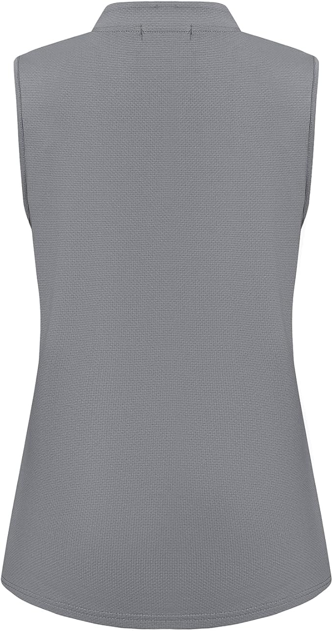 Womens Sleeveless Golf Polo Shirts Lightweight Tennis Sport Tops