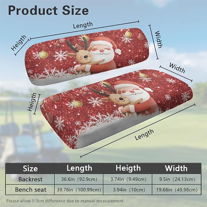 Fashion Print Golf Cart Seat Covers 2 Passenger Golf Cart Backrest Cover Golf Cart Seat Towel Gift for Friends