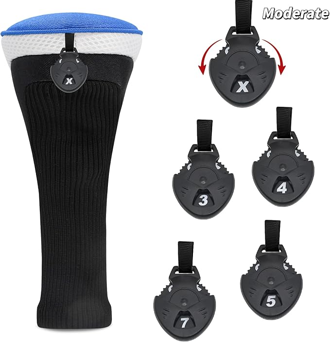 Golf Head Covers for Fairway Woods Driver Hybrids 5 Pieces Nylon Mesh Sports Fan Golf Club Headcovers-Golf Accessories for Men Women.