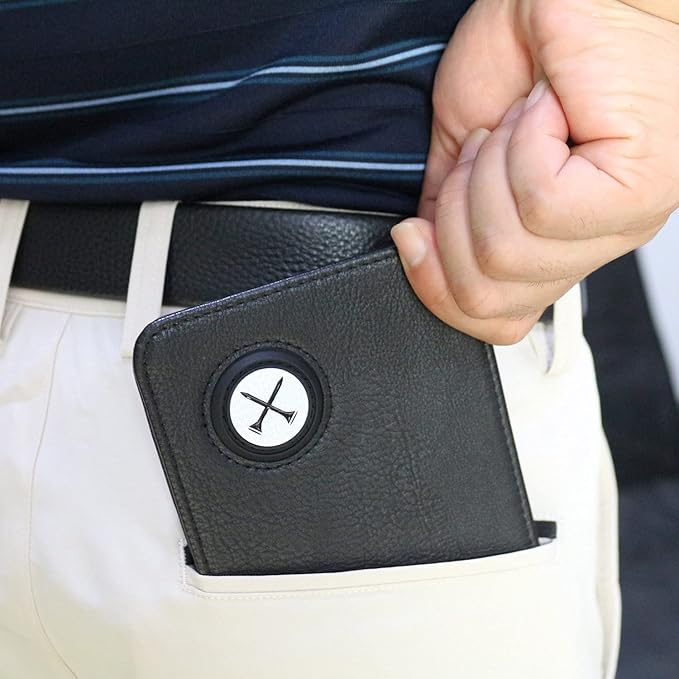 Myartte Golf Scorecard Holder Cover Yardage Book Cover with Golf Ball Marker and A Free Pencil 4.5 × 7.5 inches Black Blue Pink Multi-Color
