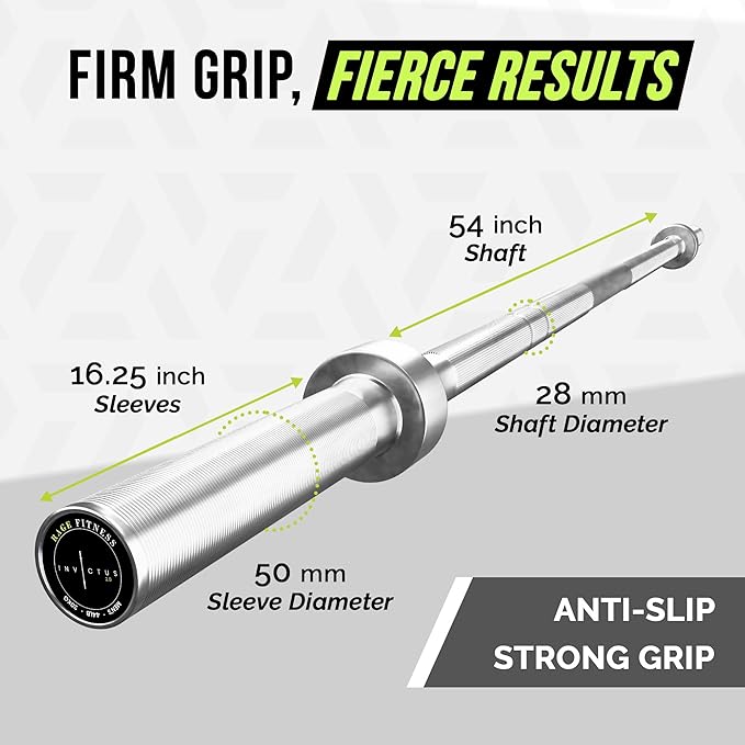 Rage Fitness Olympic Training Barbell – 6FT 15LB (300LB Capacity) OR 7FT 45LB (1500LB Capacity) – Home & Commercial Gym Weightlifting Bar for Squats, Deadlifts, Bench Press & Strength Training