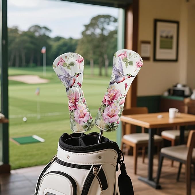 Golf Club Head Covers for Club Protective, Waterproof PU Leather Driver Fairway Wood Hybrid Head Cover